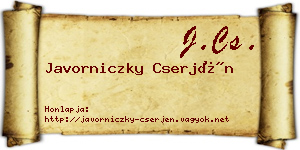Javorniczky Cserjén névjegykártya